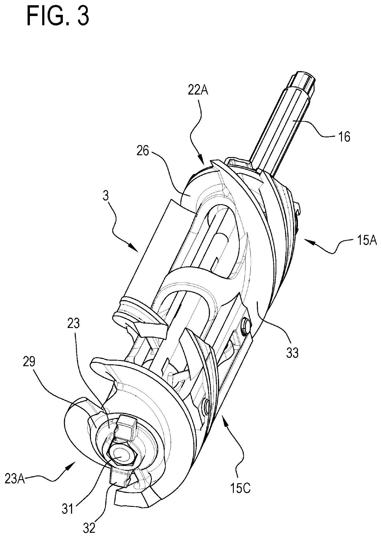 Stirring device of a machine for making liquid or semi-liquid food products