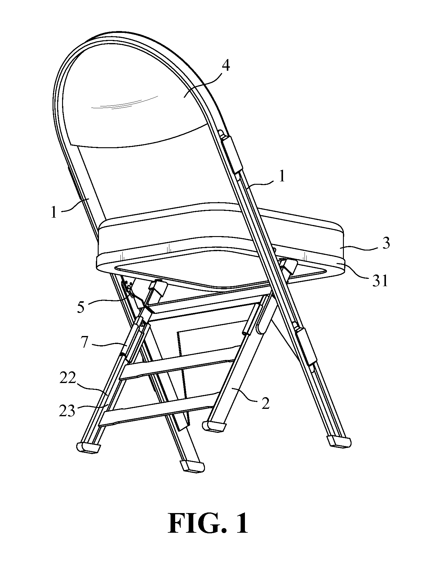 Mechanism for self folding up and cushing a seat of portable chair