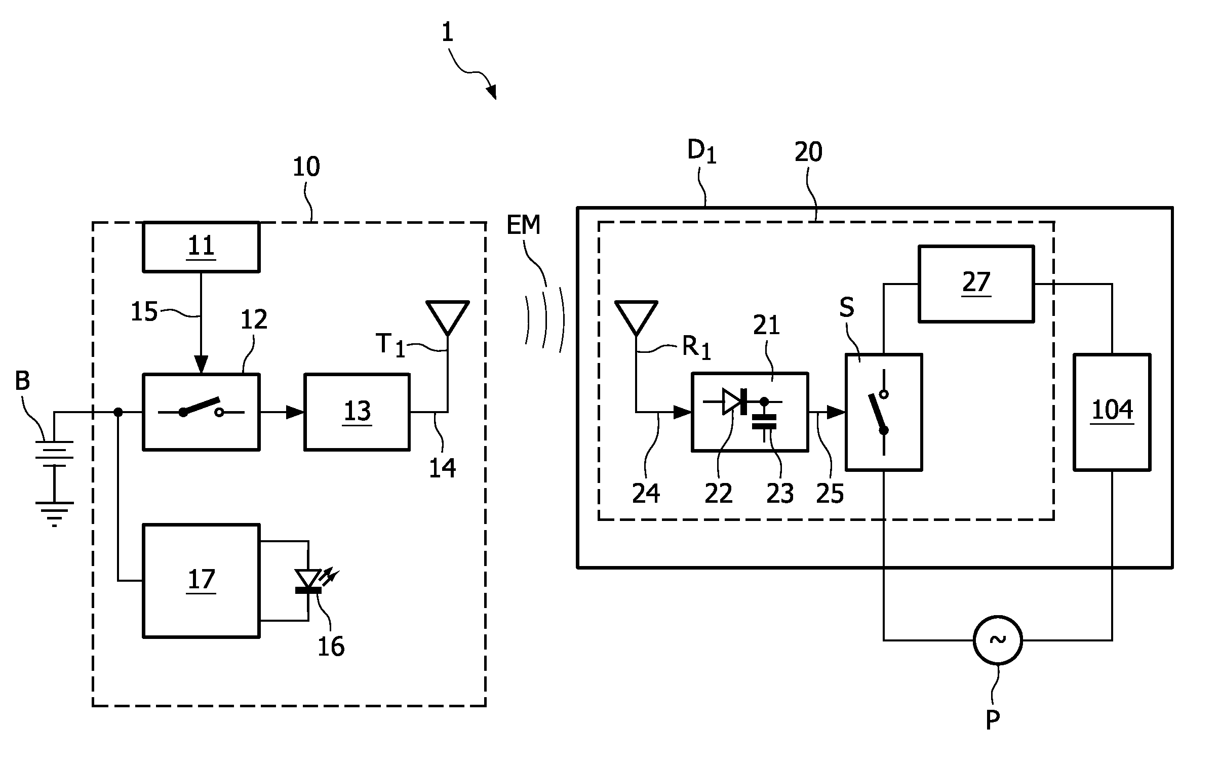 Method of actuating a switch between a device and a power supply