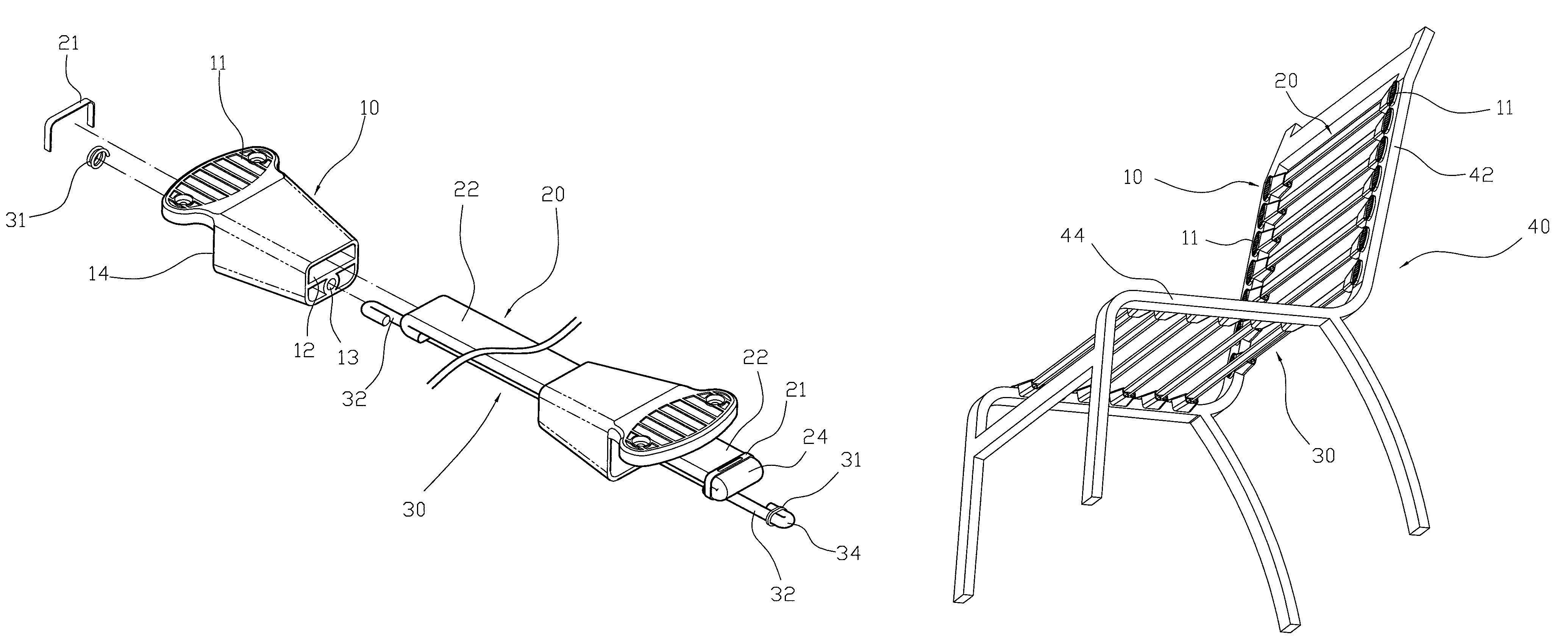 Elastic support assembly for chair