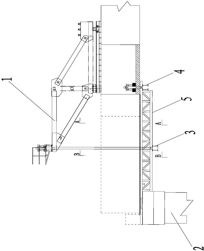 Side span cast-in-place section construction structure based on hanging basket and truss-type guide beam and construction method
