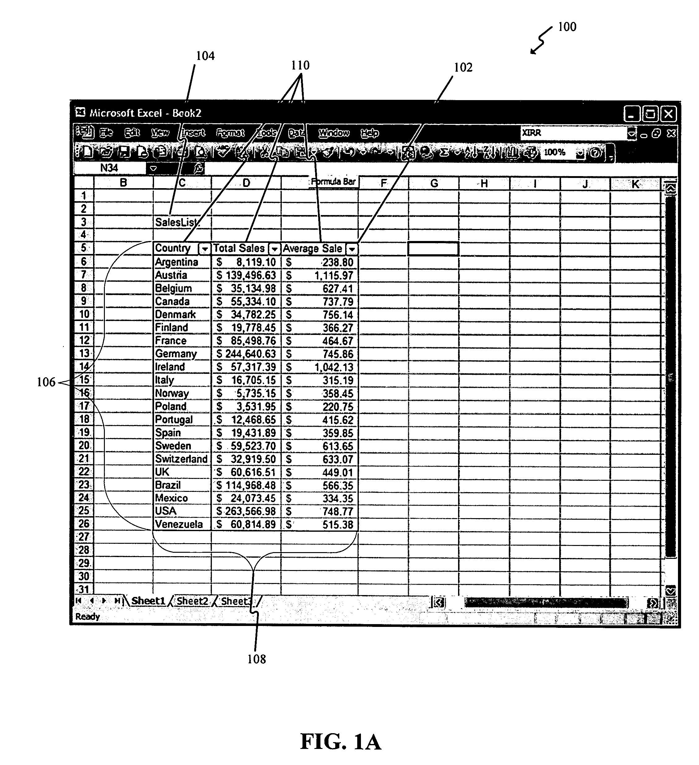 Design of spreadsheet functions for working with tables of data