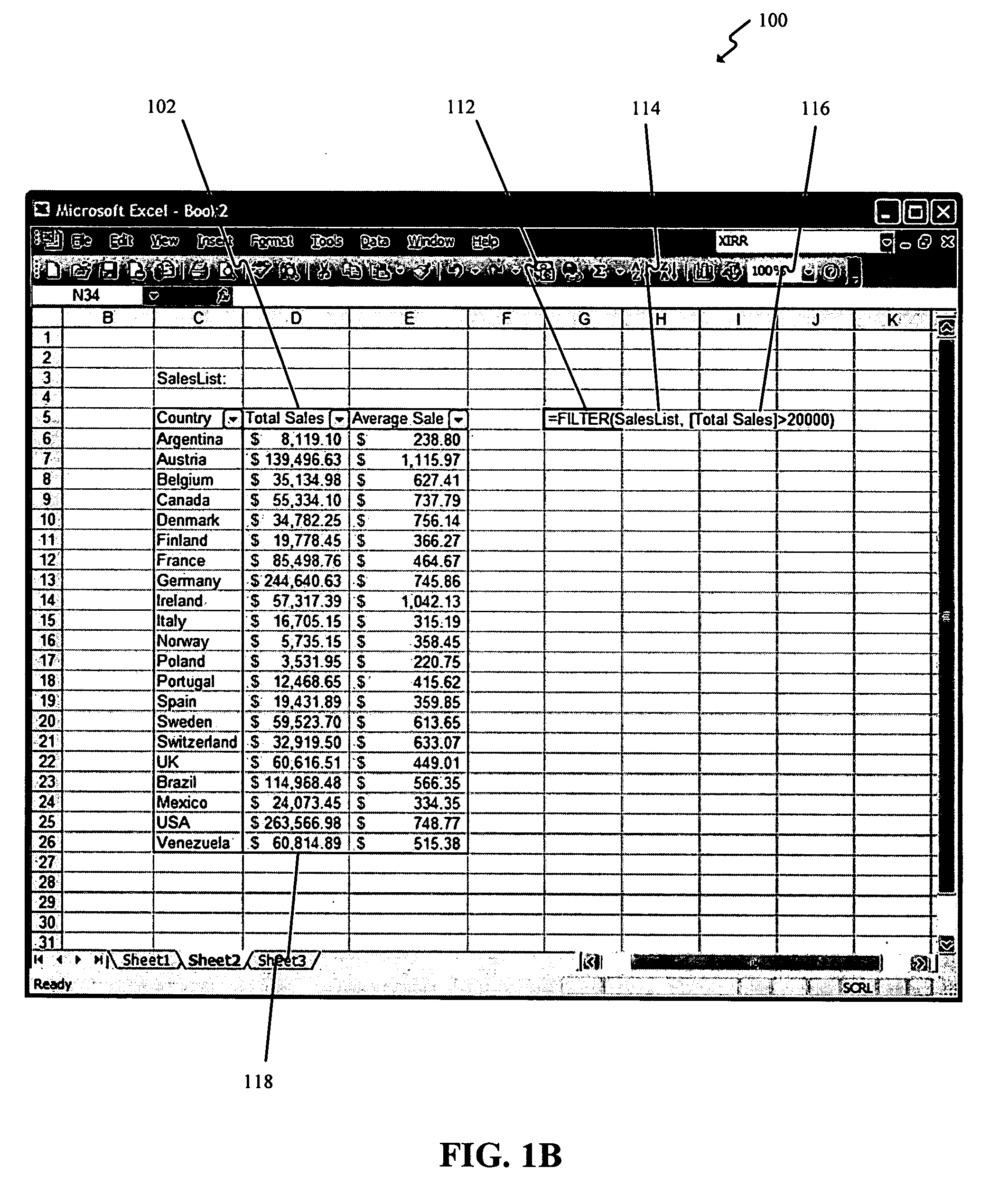 Design of spreadsheet functions for working with tables of data