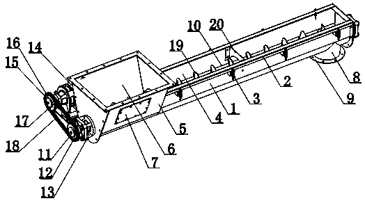 Motor-drive type meat and bone meal spiral stirring device