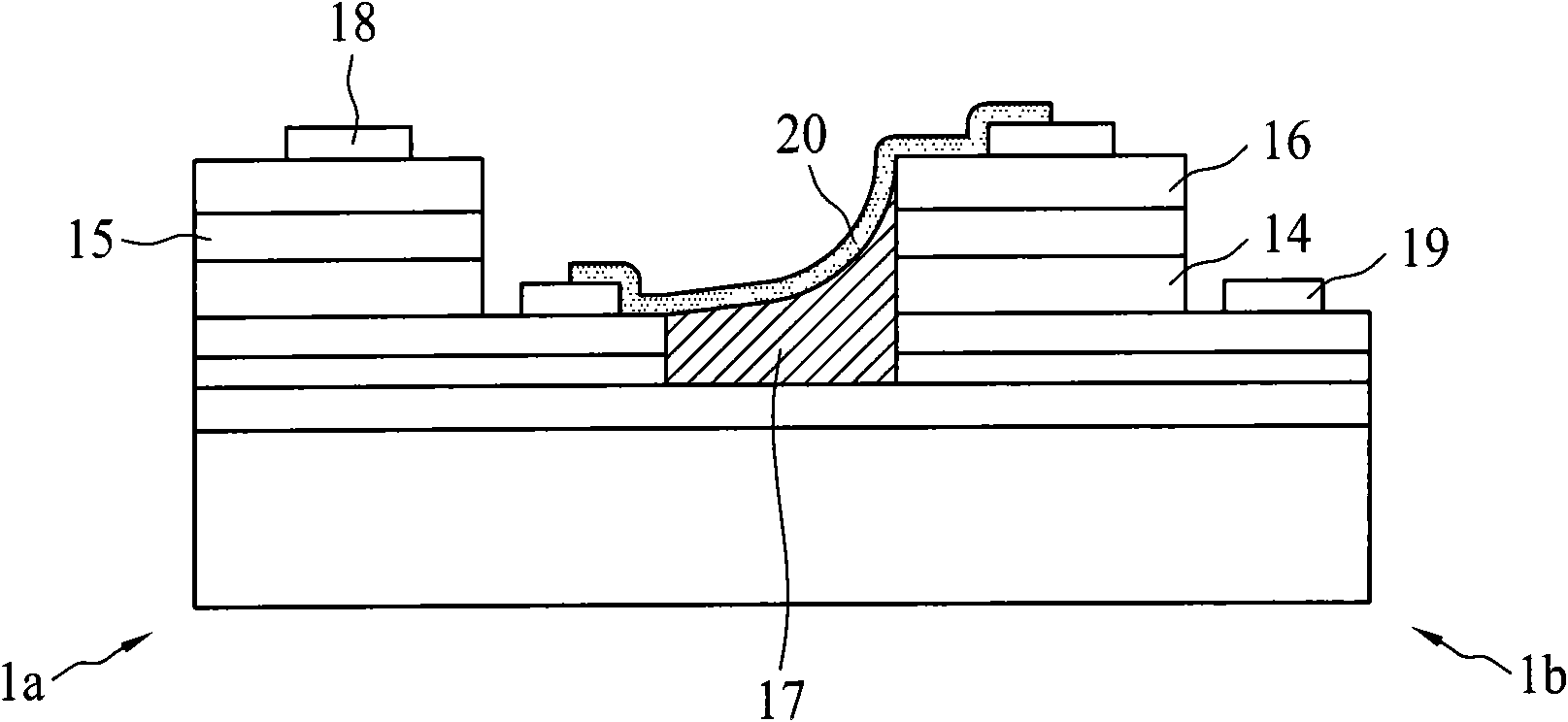 Electrode structure and light emitting element thereof