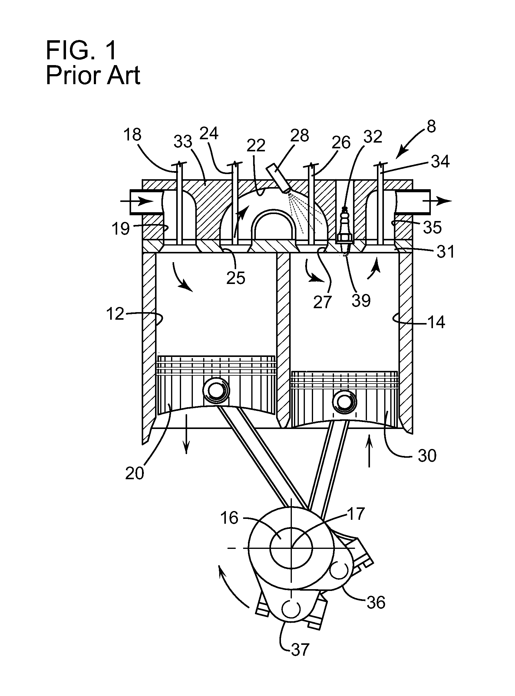Split-cycle engine with dual spray targeting fuel injection