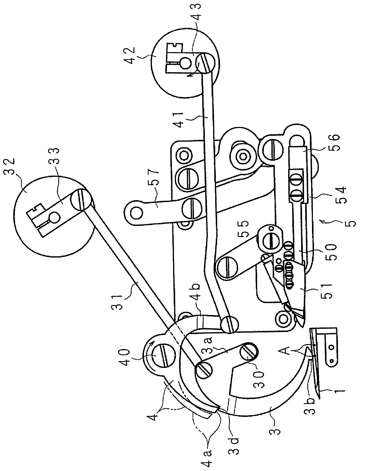 Stitch structure of double overlock seam