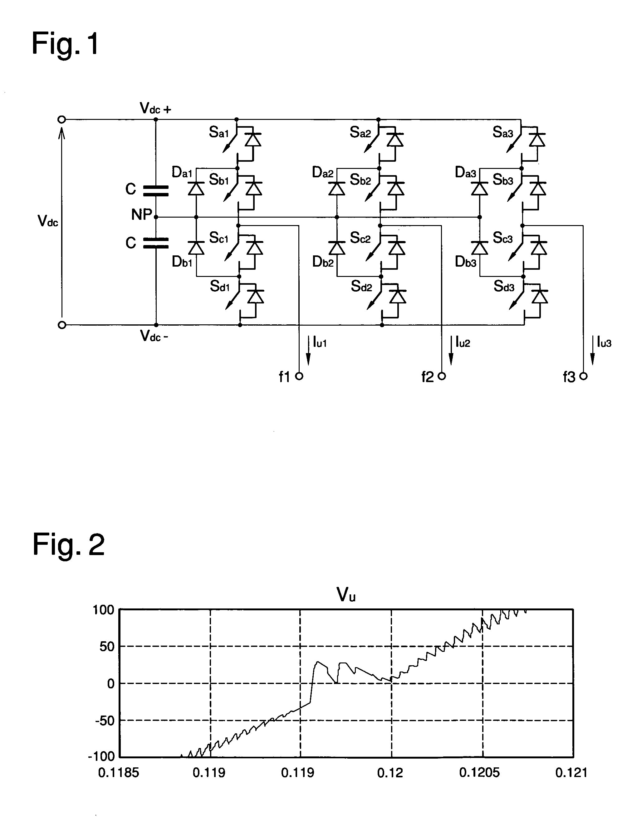Device and method for converting direct current into alternate current