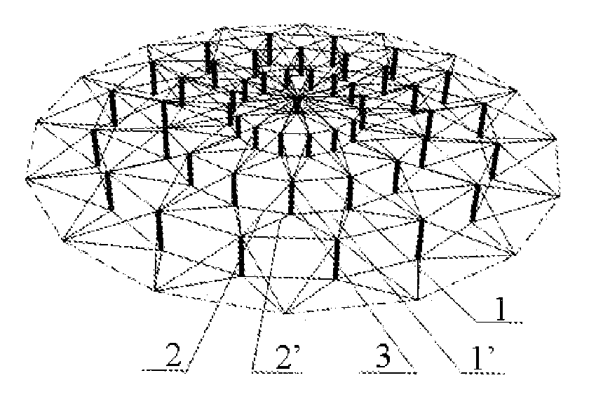 Layer-by-layer double-hoop sunflower-shaped cable dome structure and its construction method