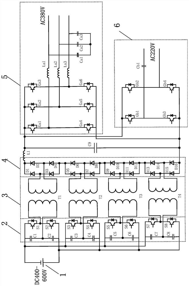 Air conditioner inverter topology for electric rail locomotive and control method