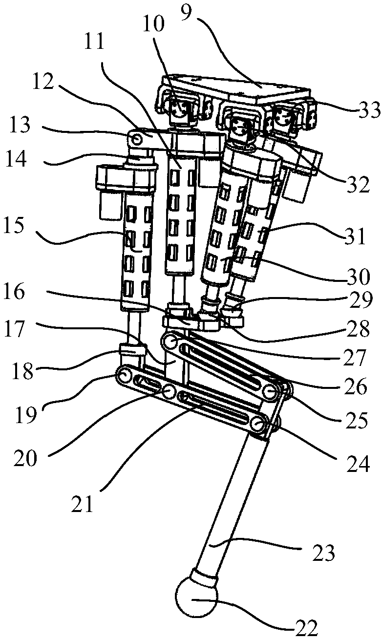 Hexapod walker based on four-degree-of-freedom mechanism legs