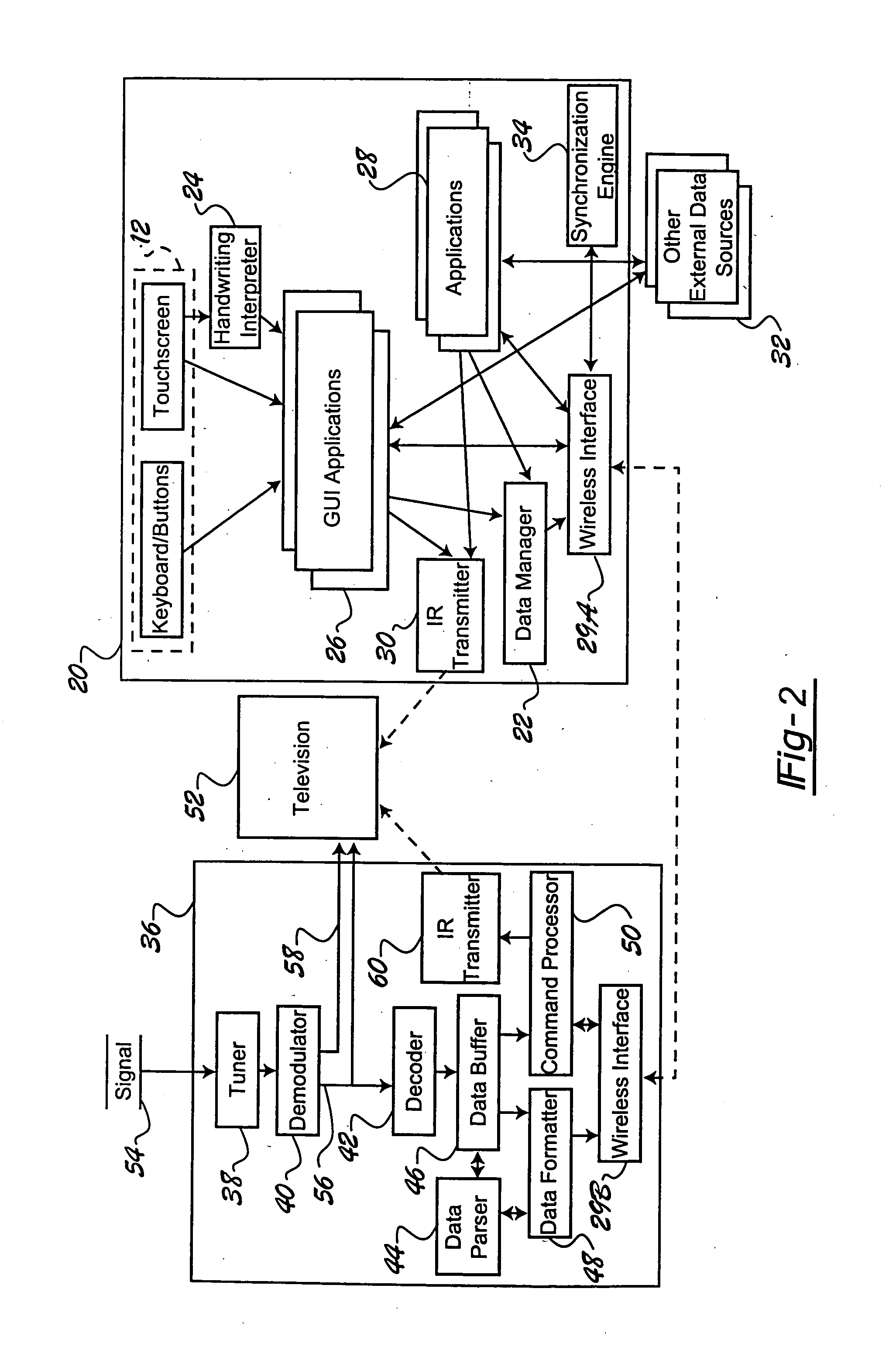 Utilization of data broadcasting technology with handheld control apparatus