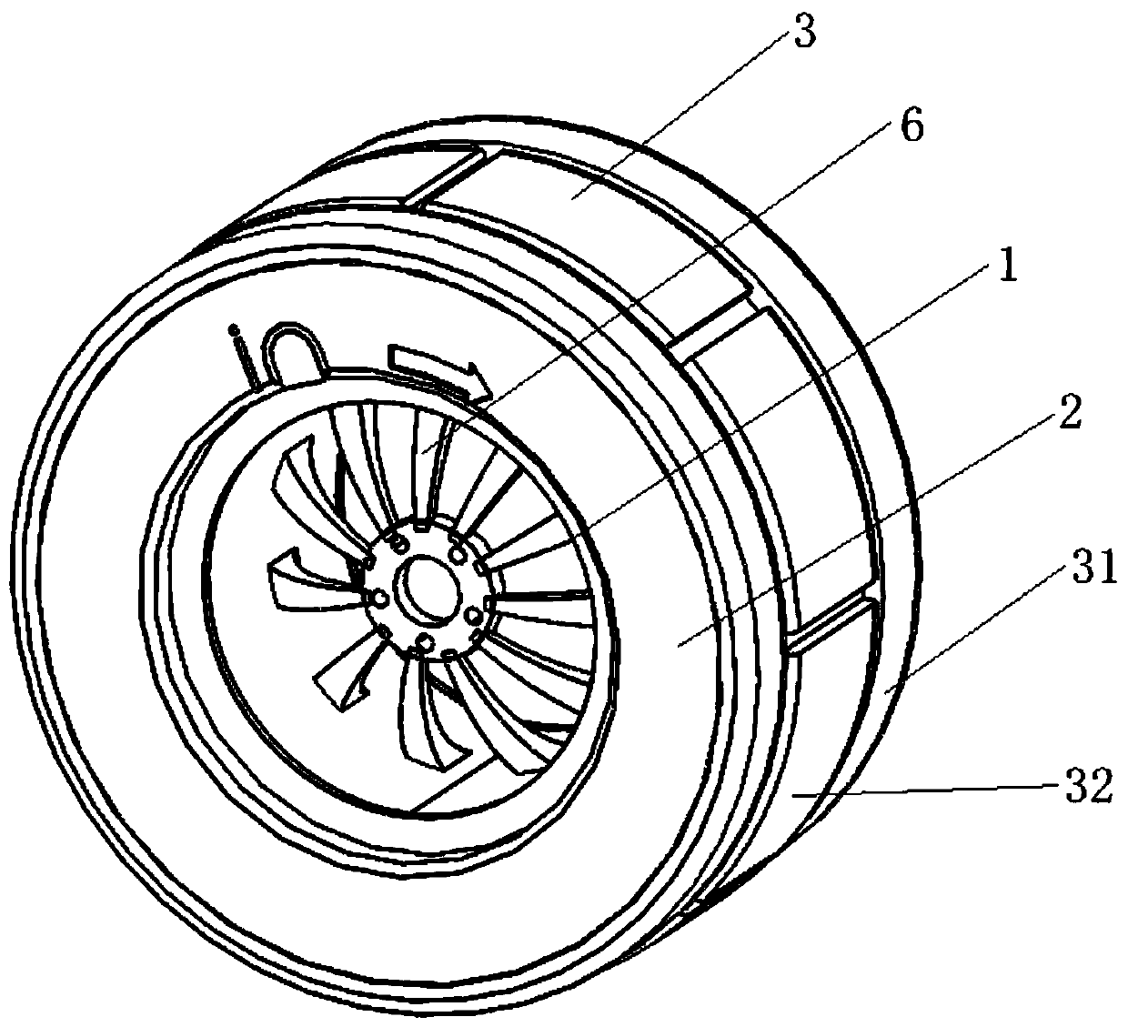 Safe and energy-saving wheel with variable grounding area