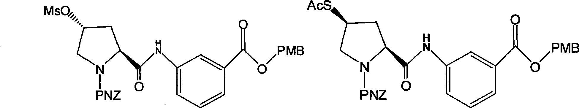 Preparation of carbapenem penicillin ertapenem intermediate