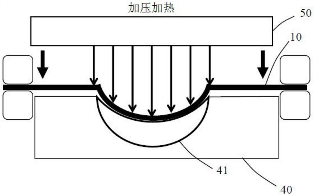 Concave surface attaching method
