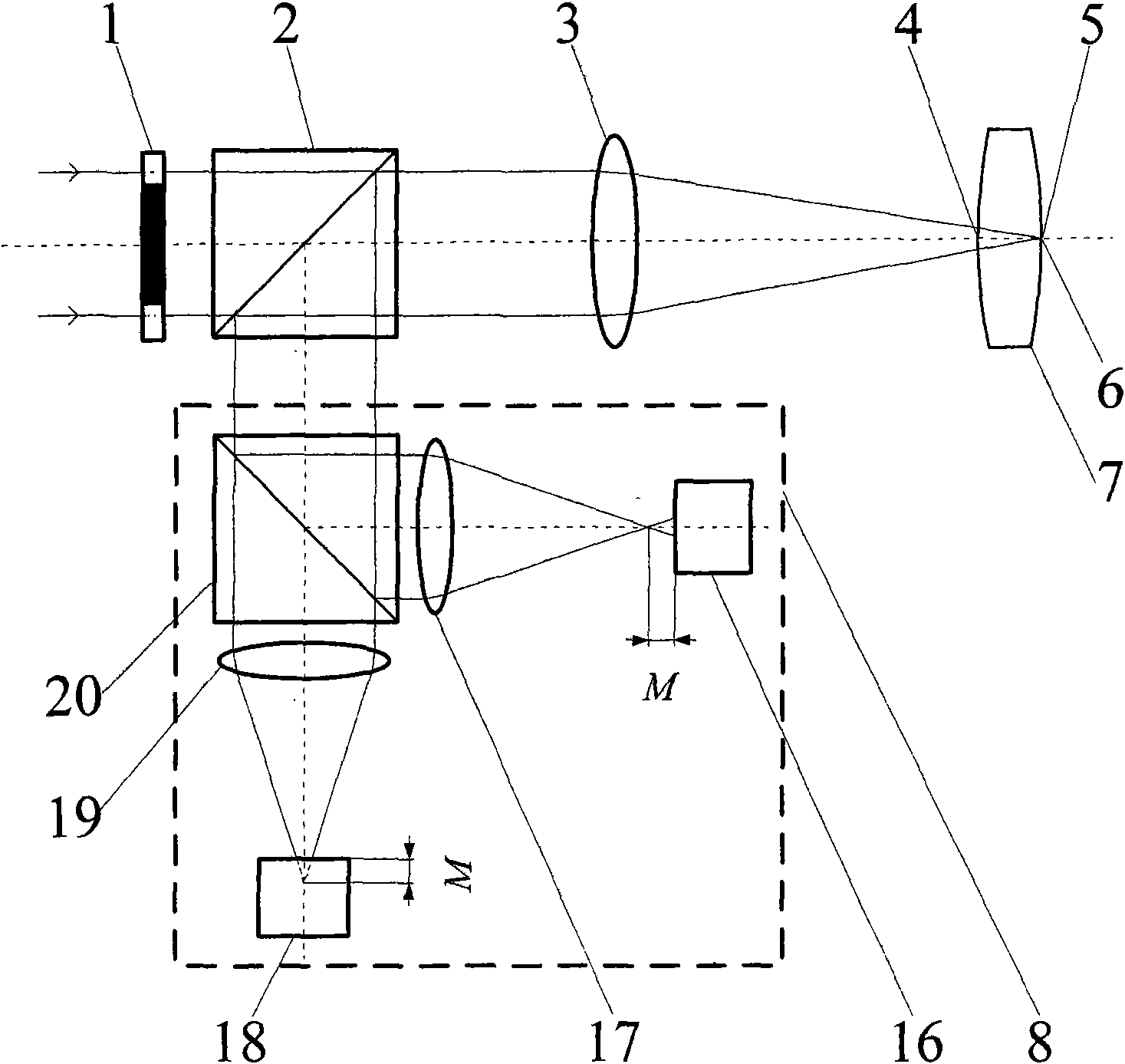 Method and device for measuring central thickness of differential confocal lens