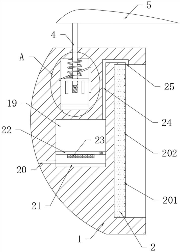 Self-water removal device for automobile rearview mirror