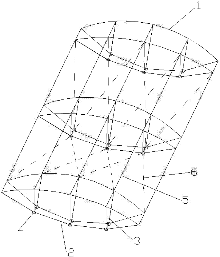 Three-dimensional beam string structure