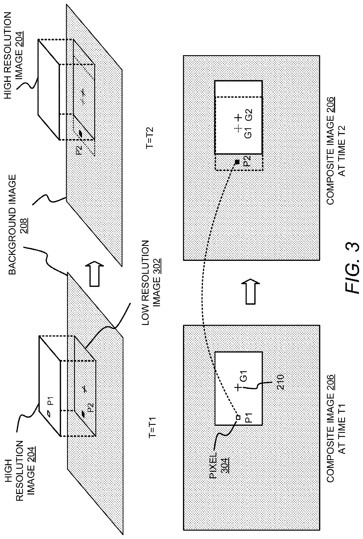 Reducing aliasing artifacts in foveated rendering using cross-resolution modulation