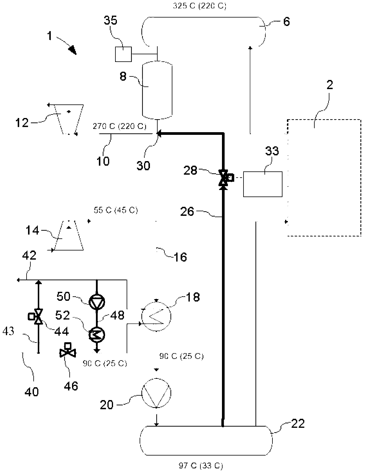 Large two-stroke diesel engine with an exhaust gas purification system