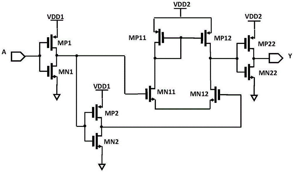 Subthreshold level shifter having wide input voltage range