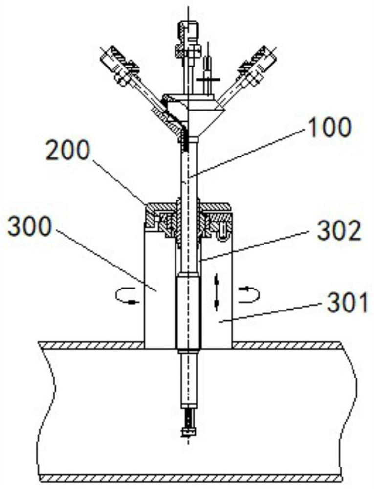 Measuring device for aerodynamic parameters of engine flow field