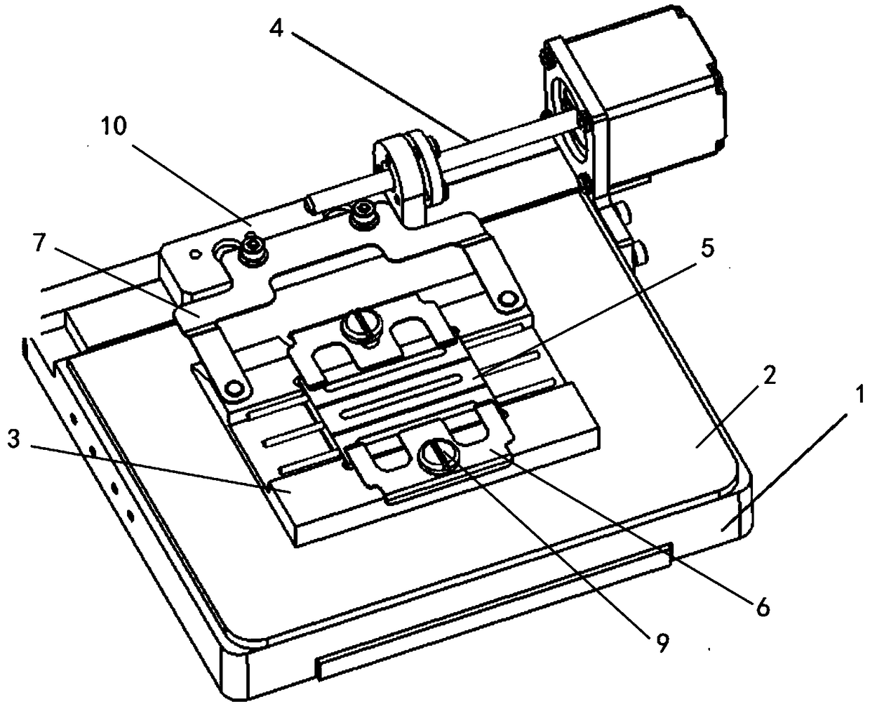 Positioning device for bracket plate of counting cell of microscope