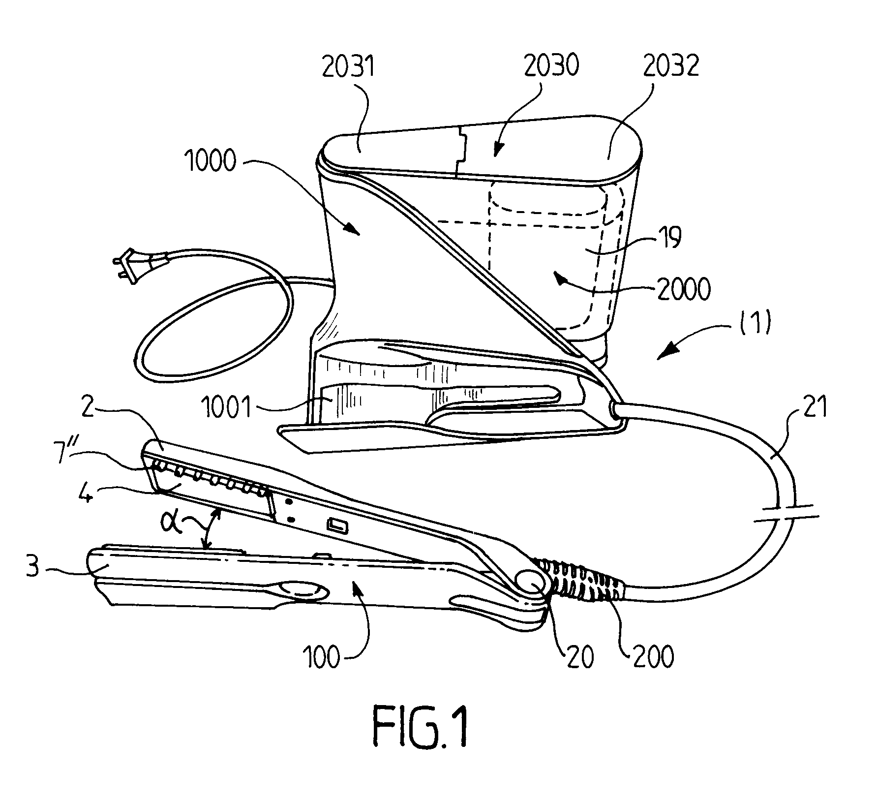 Steam Hairdressing Device Comprising a Base and a Portable Unit