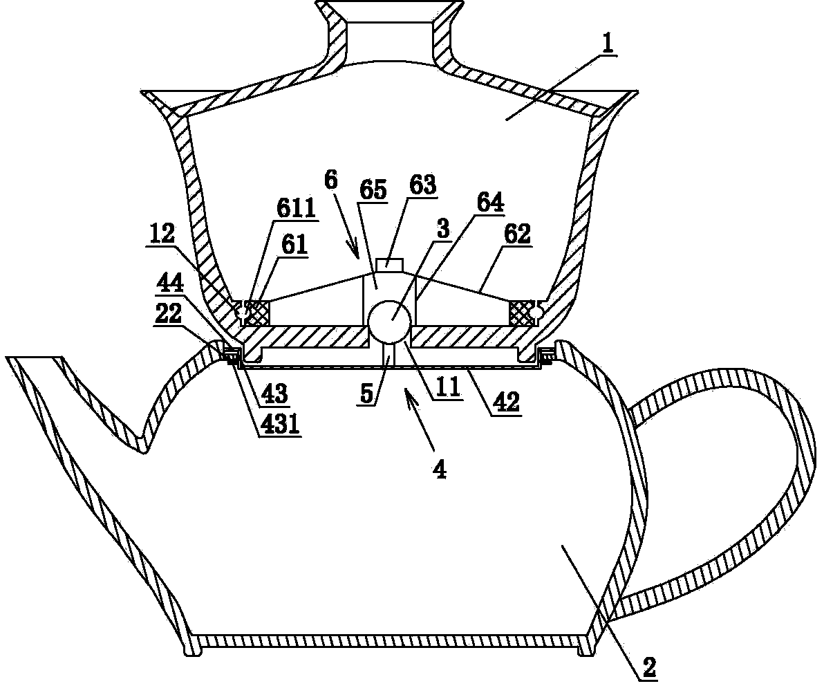 Combined tea set convenient to make tea