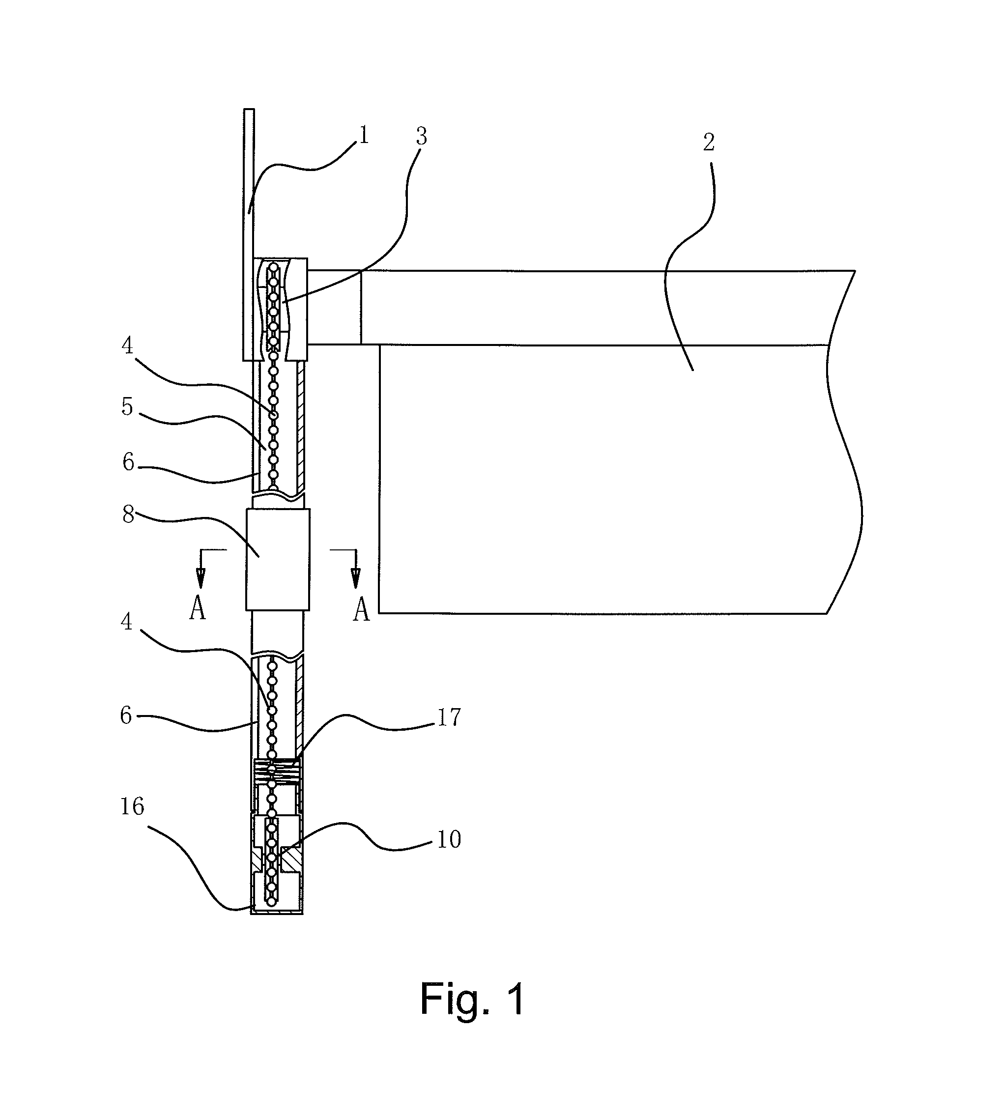 Bead chain type pull cord mechanism for a window shade