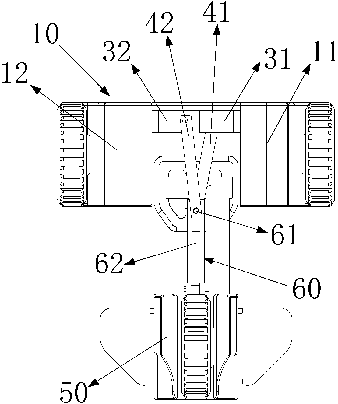 Commuting vehicle for adjusting length on basis of extended arm