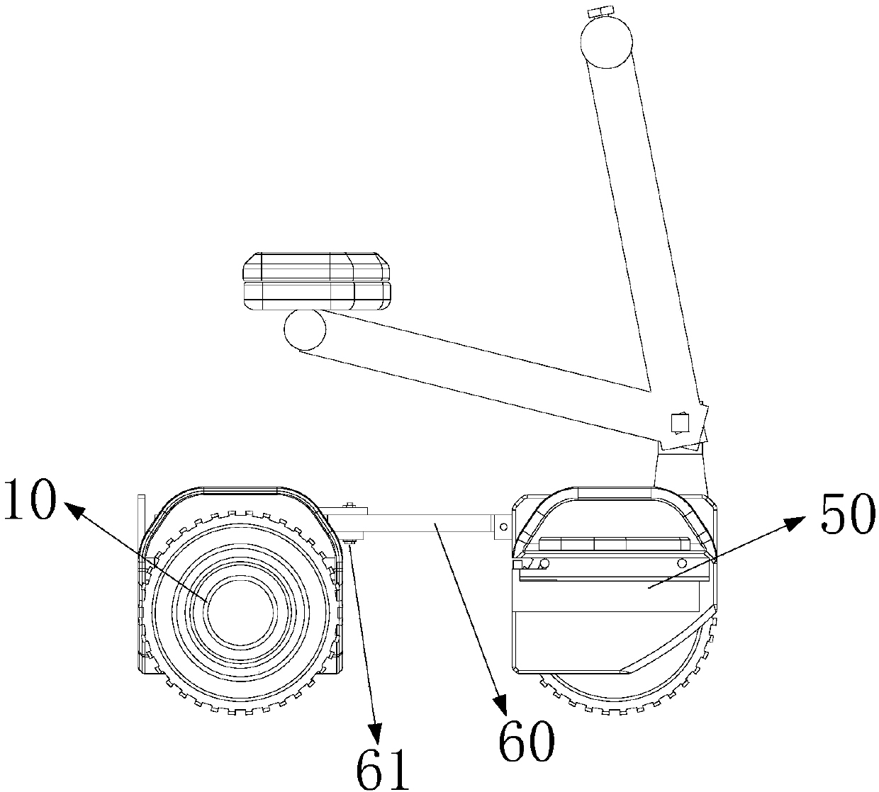 Commuting vehicle for adjusting length on basis of extended arm