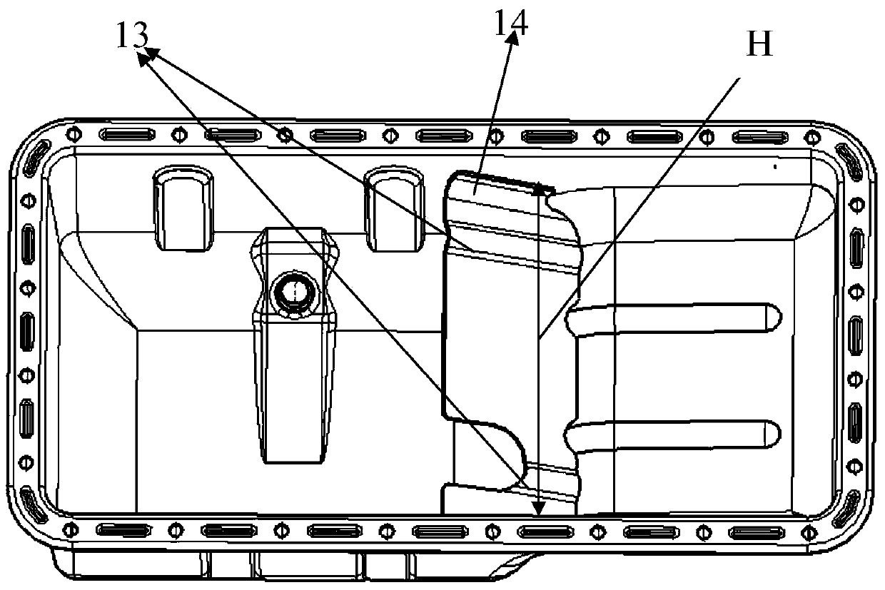 Oil pan component with high-flexibility oil baffle