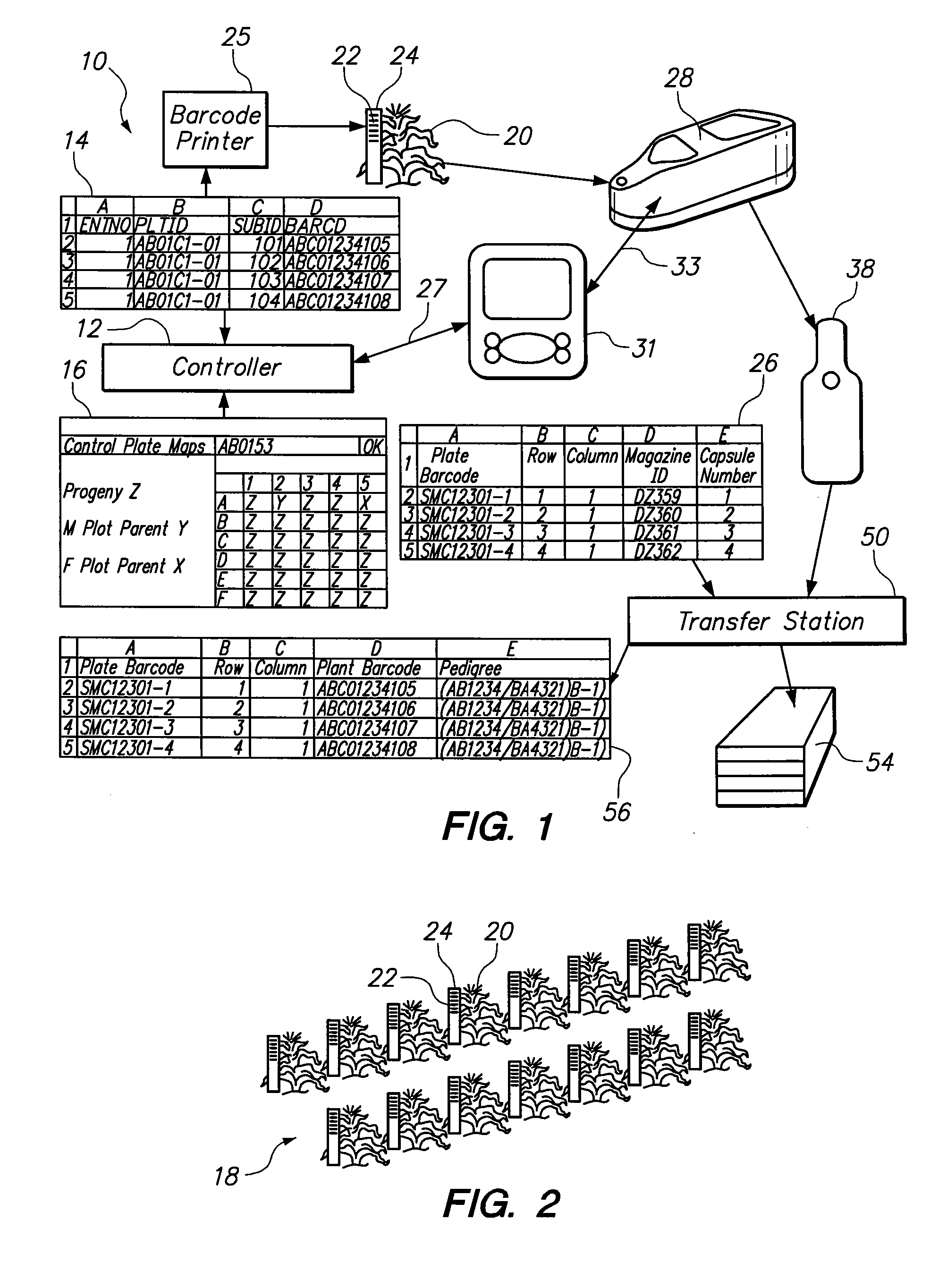 System for sampling and tracking plant material