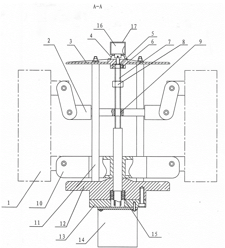 Pin-shaped array antenna automatic pitching device