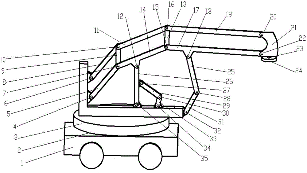 Thirteen-rod controllable stacking mechanism