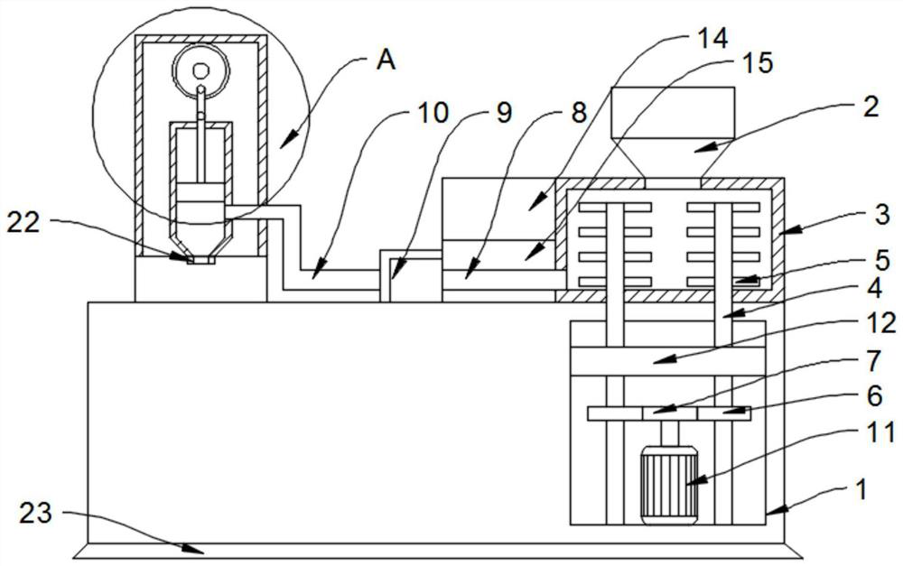 Injection blowing hollow forming device
