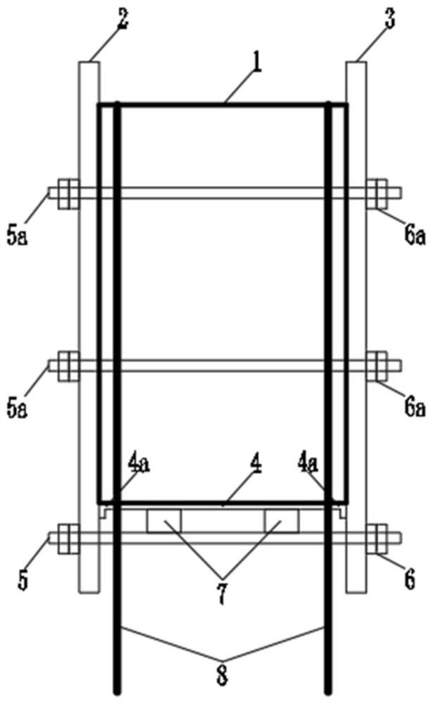 Reinforcing construction method and device for large-section high-web end formwork of suspension grouting beam