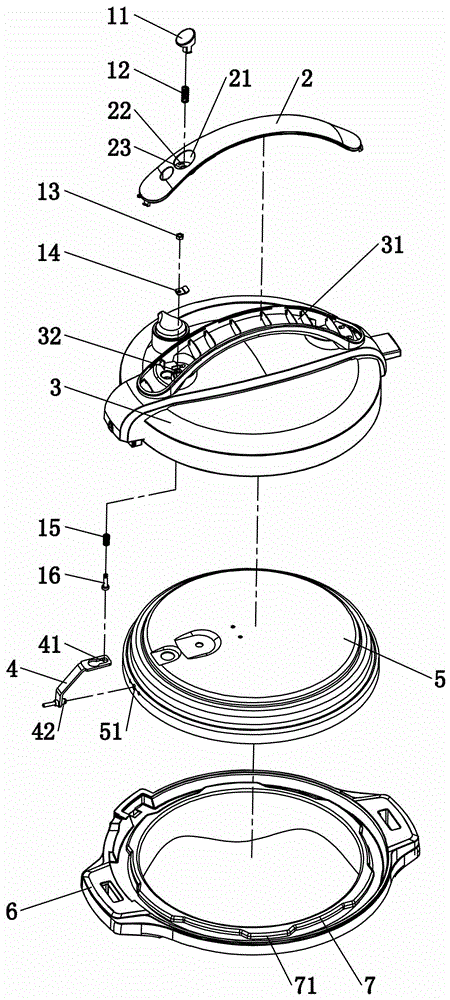 Non-pressure uncovering unlocking structure for pressure cooker