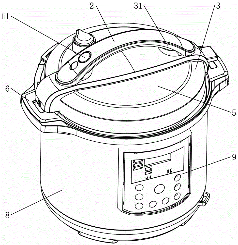 Non-pressure uncovering unlocking structure for pressure cooker