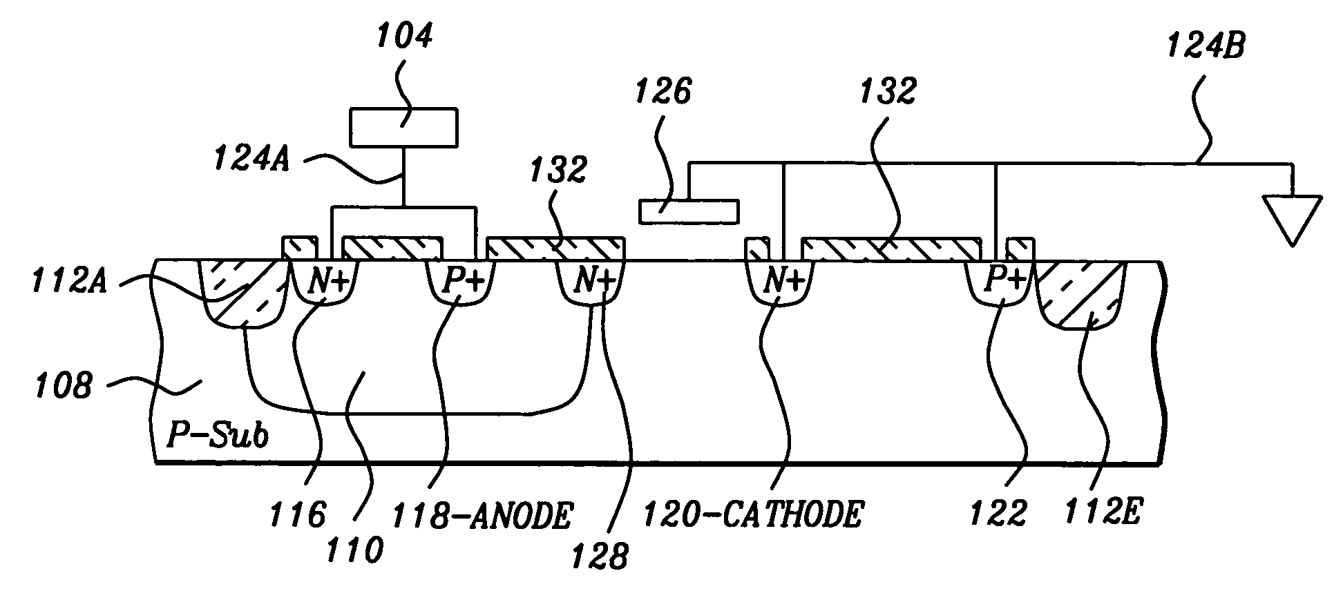 SCR-ESD structures with shallow trench isolation