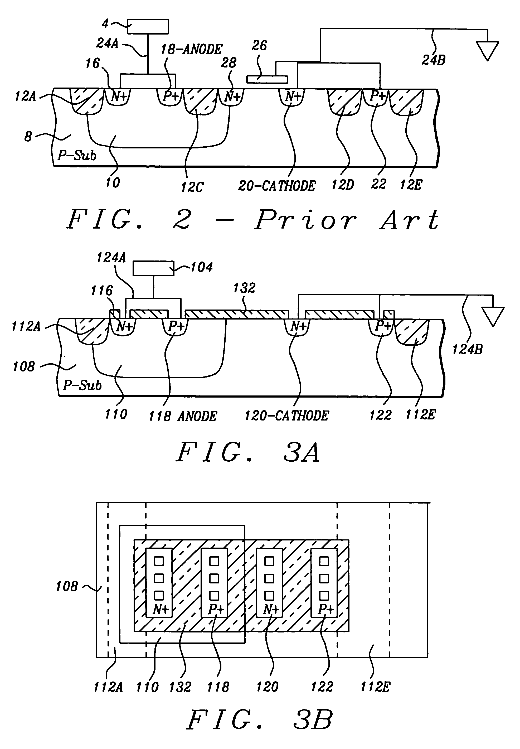 SCR-ESD structures with shallow trench isolation