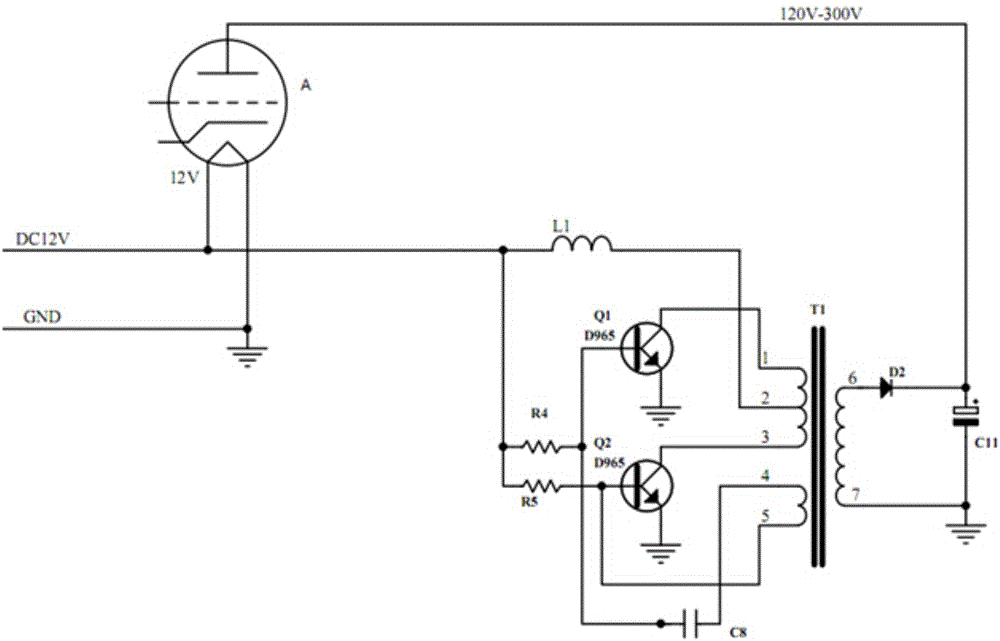 High-frequency electron tube booster circuit