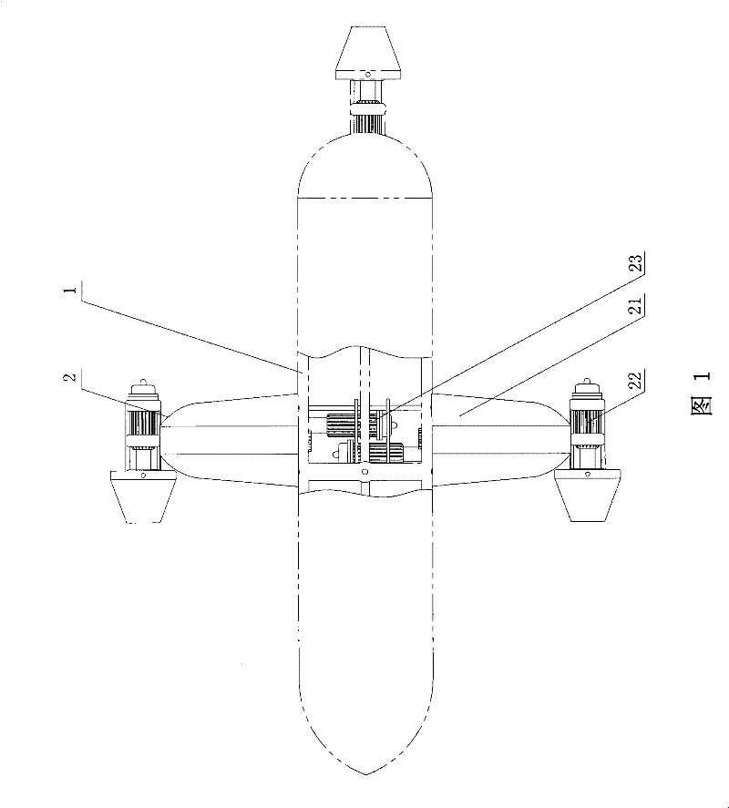 Tilt rotor vector propulsion device used in underwater propeller