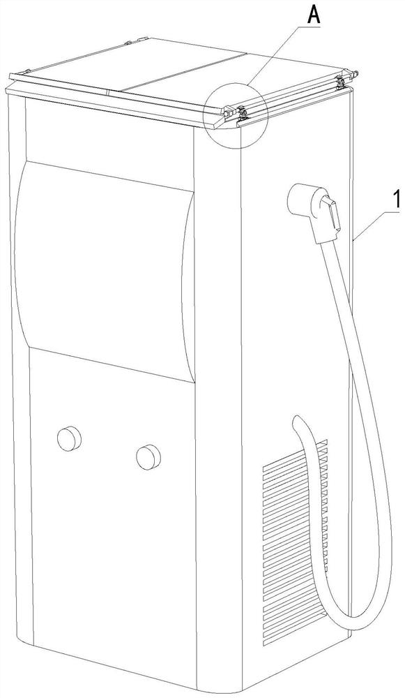 New energy charging pile capable of being stored and shielded