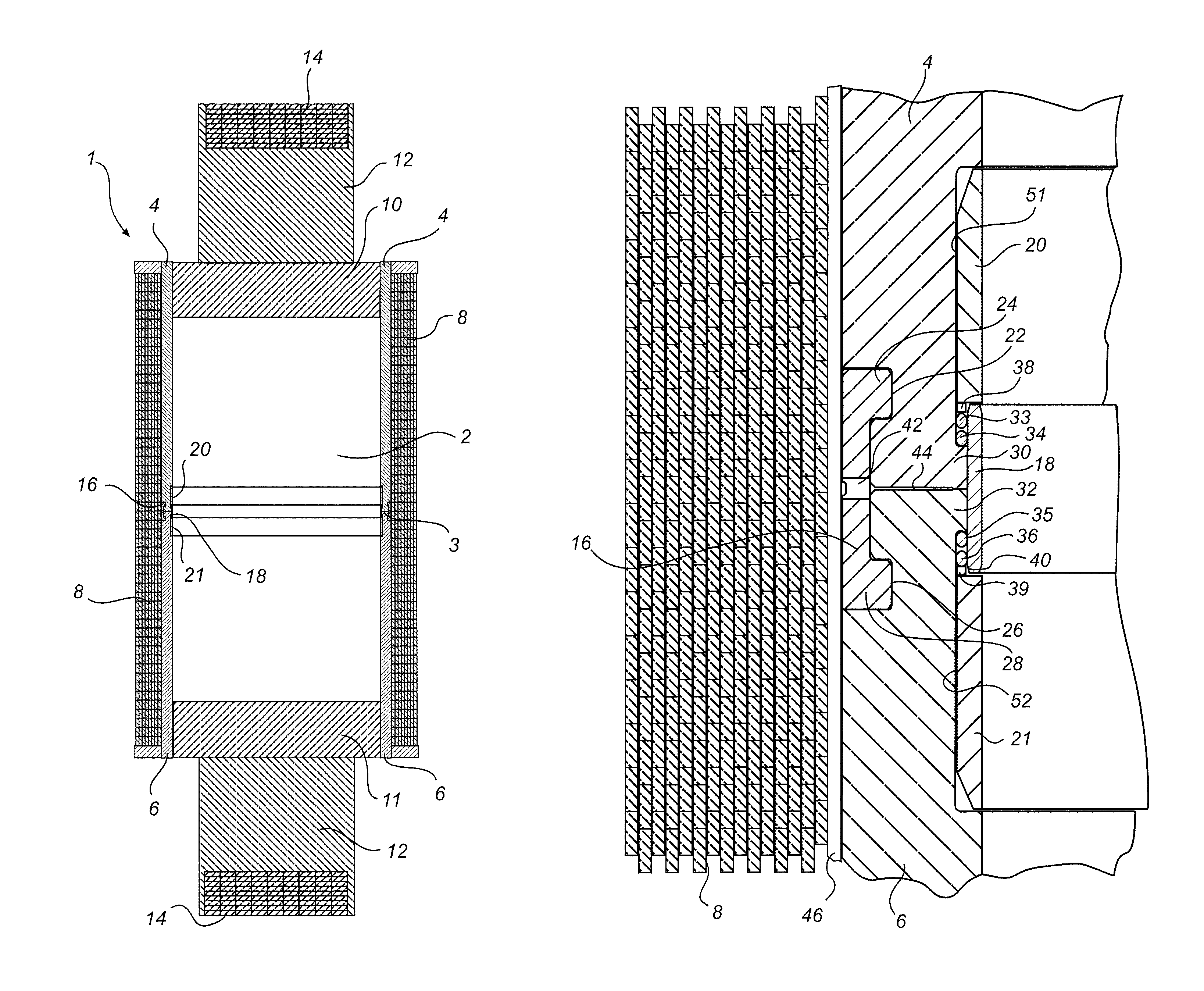 Pressure vessel for a high pressure press