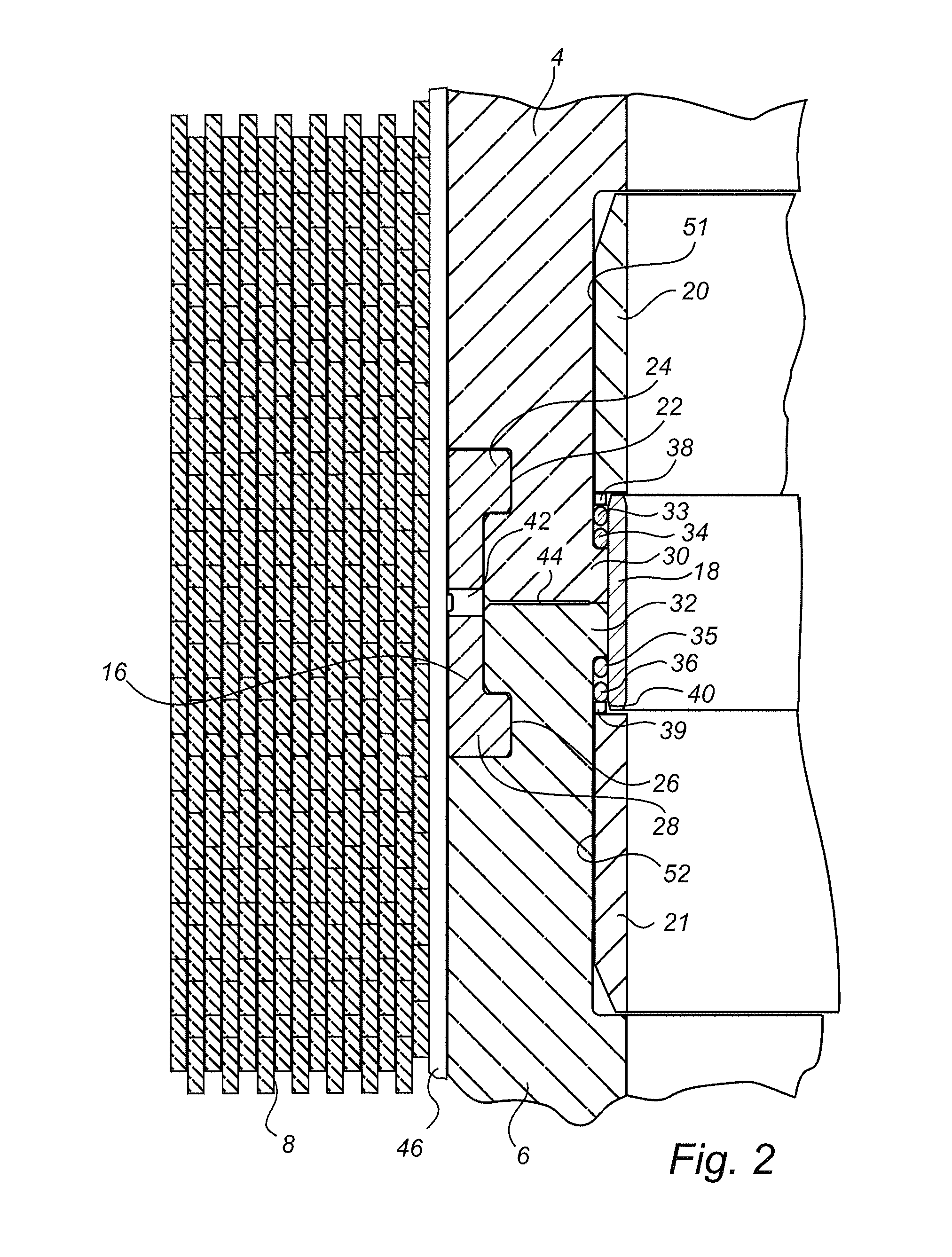 Pressure vessel for a high pressure press