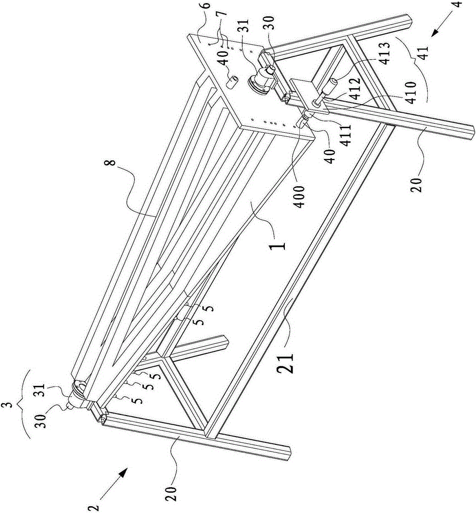 A fixture specially used for the welding and forming of the diagonal brace of the elevator