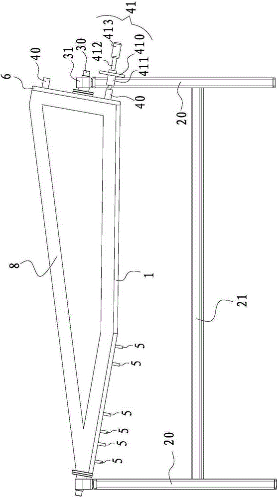 A fixture specially used for the welding and forming of the diagonal brace of the elevator