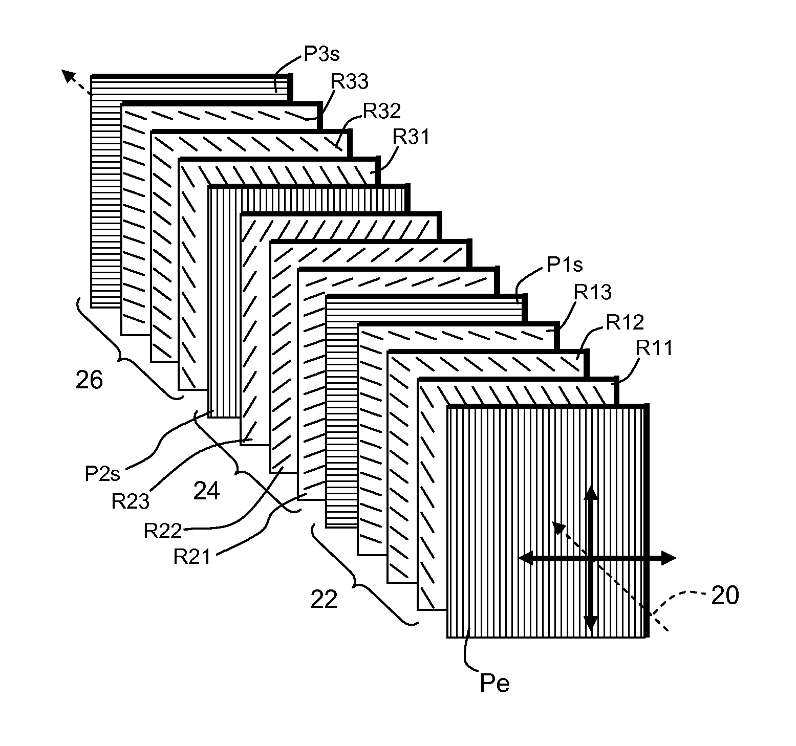 Optical birefringence filters with interleaved absorptive and zero degree reflective polarizers